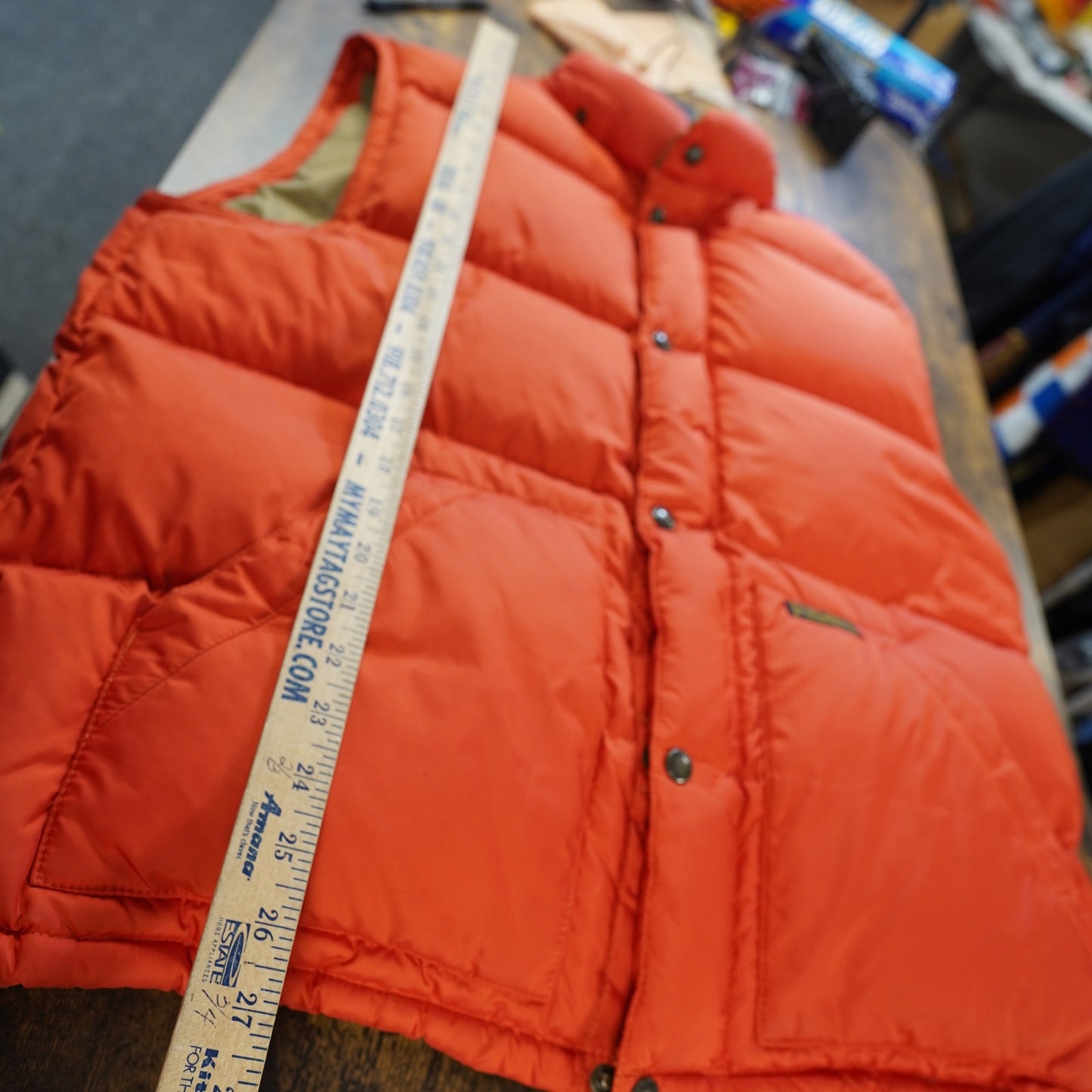 (XL) Vintage Polo Ralph Lauren Down Puffer Vest Men's XL Orange Quilted Waistcoat