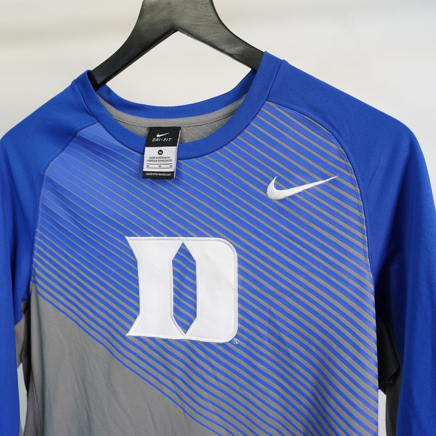 (M) Duke Blue Devils Nike Elite Basketball Dri-Fit T-Shirt Men's M Blue Longsleeve