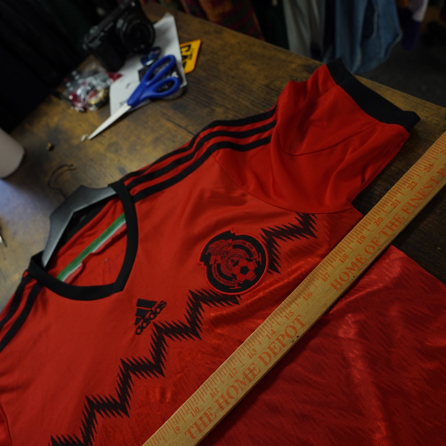 (L) Adidas Mexico 2014 World Cup Away Soccer Jersey Men's L/XL Red Futbol