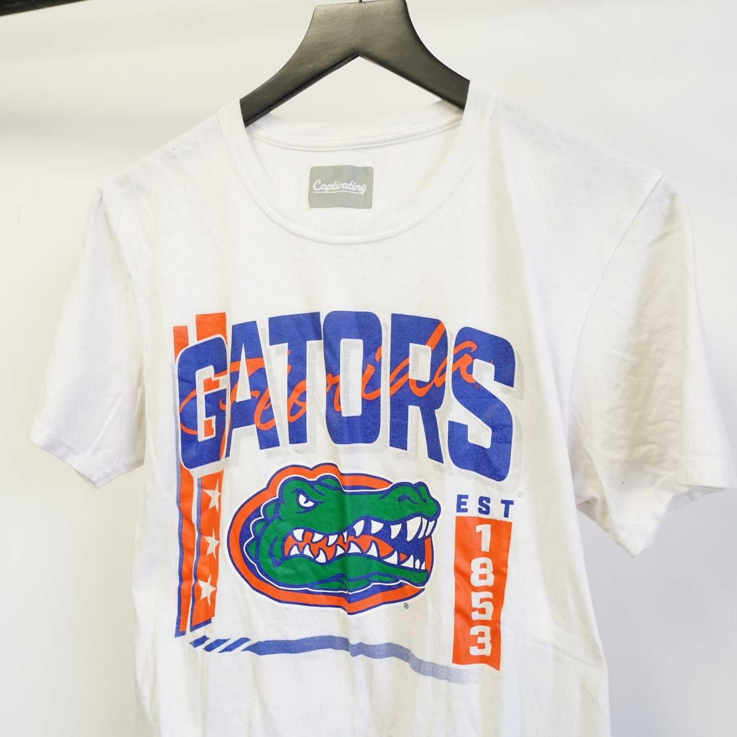(M) University of Florida Gators T-Shirt Unisex M White UF Football Retro