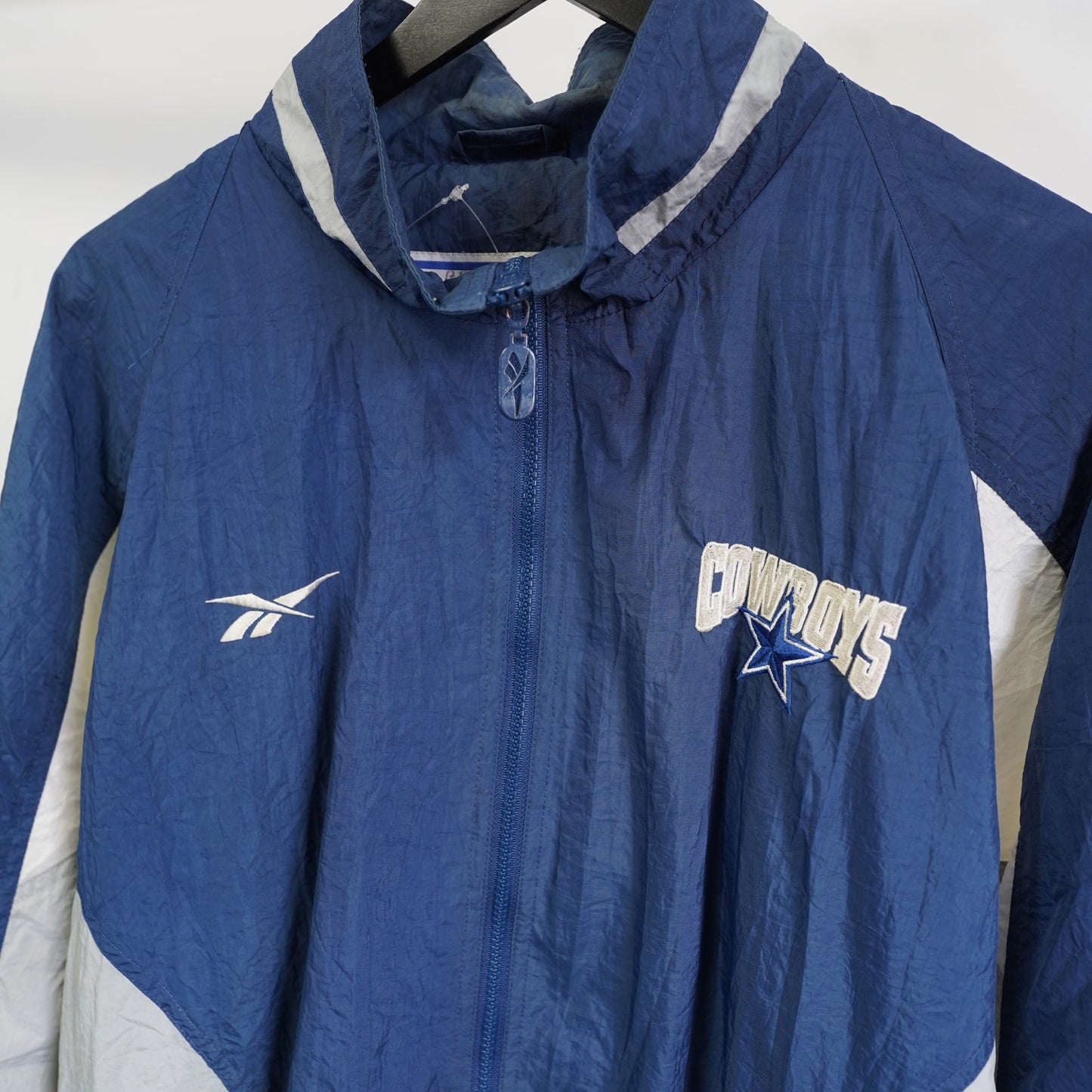 (L) Vintage Dallas Cowboys Reebok NFL Pro Line Jersey Men's L Blue Silver 90s Retro