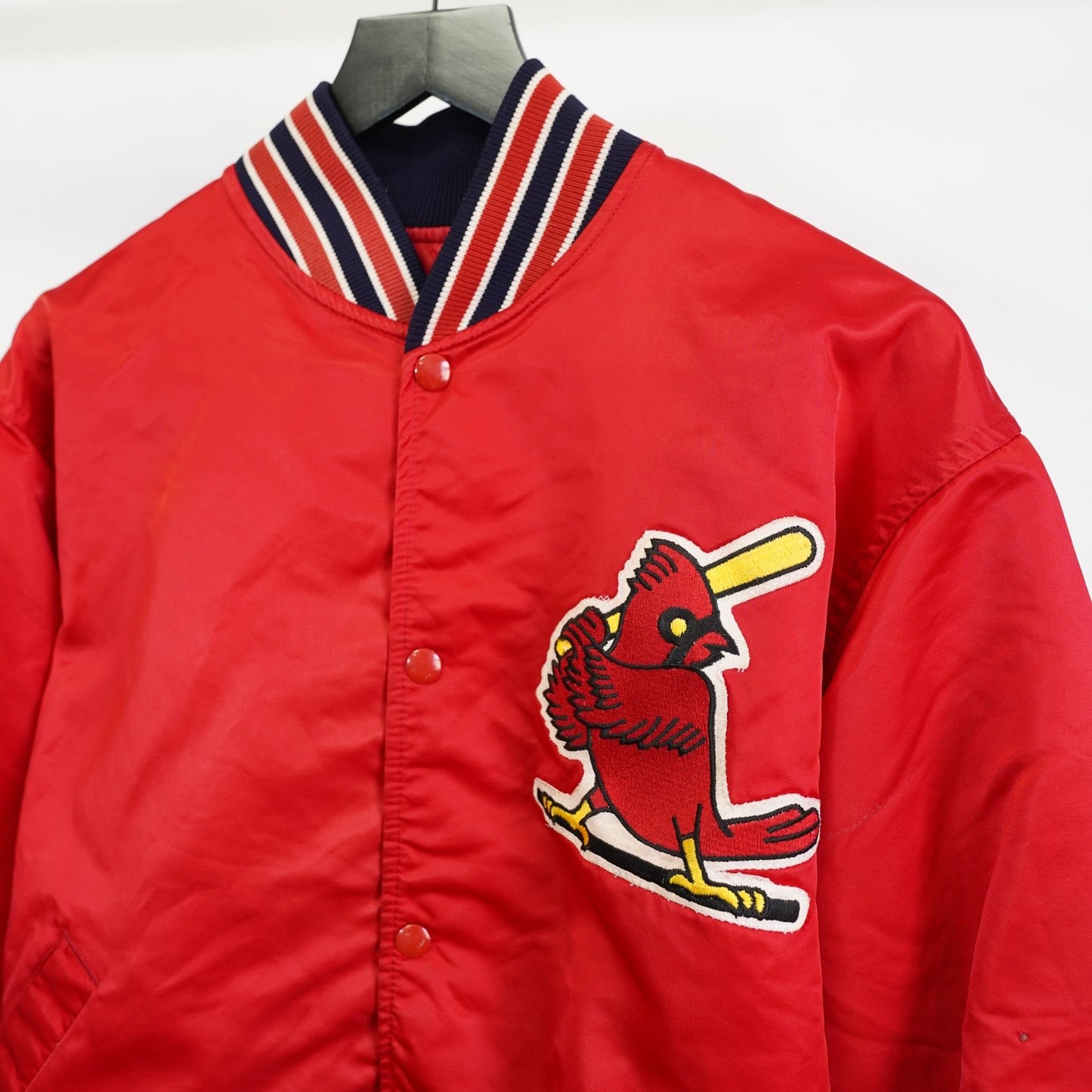 (L) Vintage St. Louis Cardinals Starter Satin Jacket Men's L red Embroidered 90s MLB