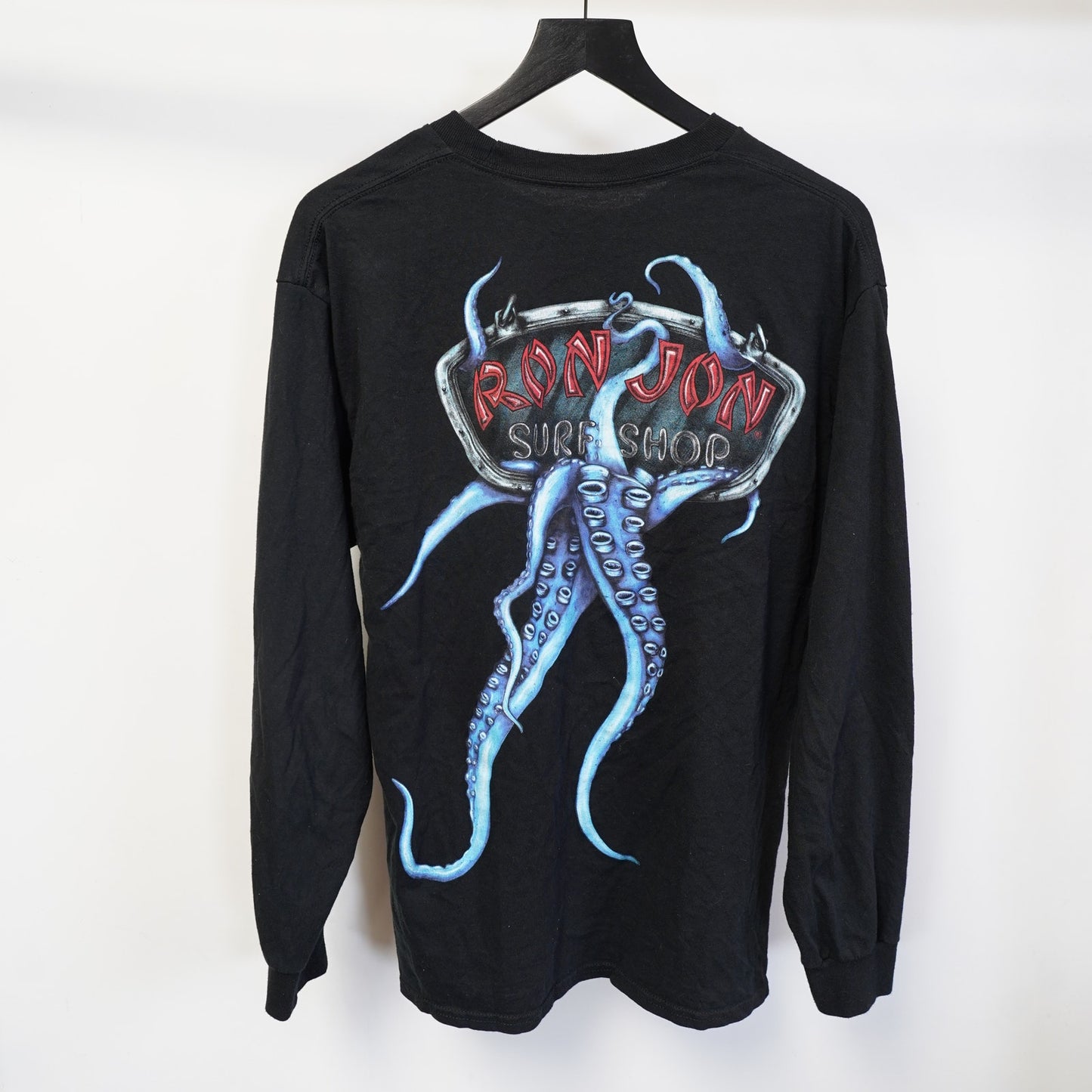 (L) Ron Jon Surf Shop Octopus Skate Y2K Longsleeve T-Shirt Men's L 2000s Black Retro