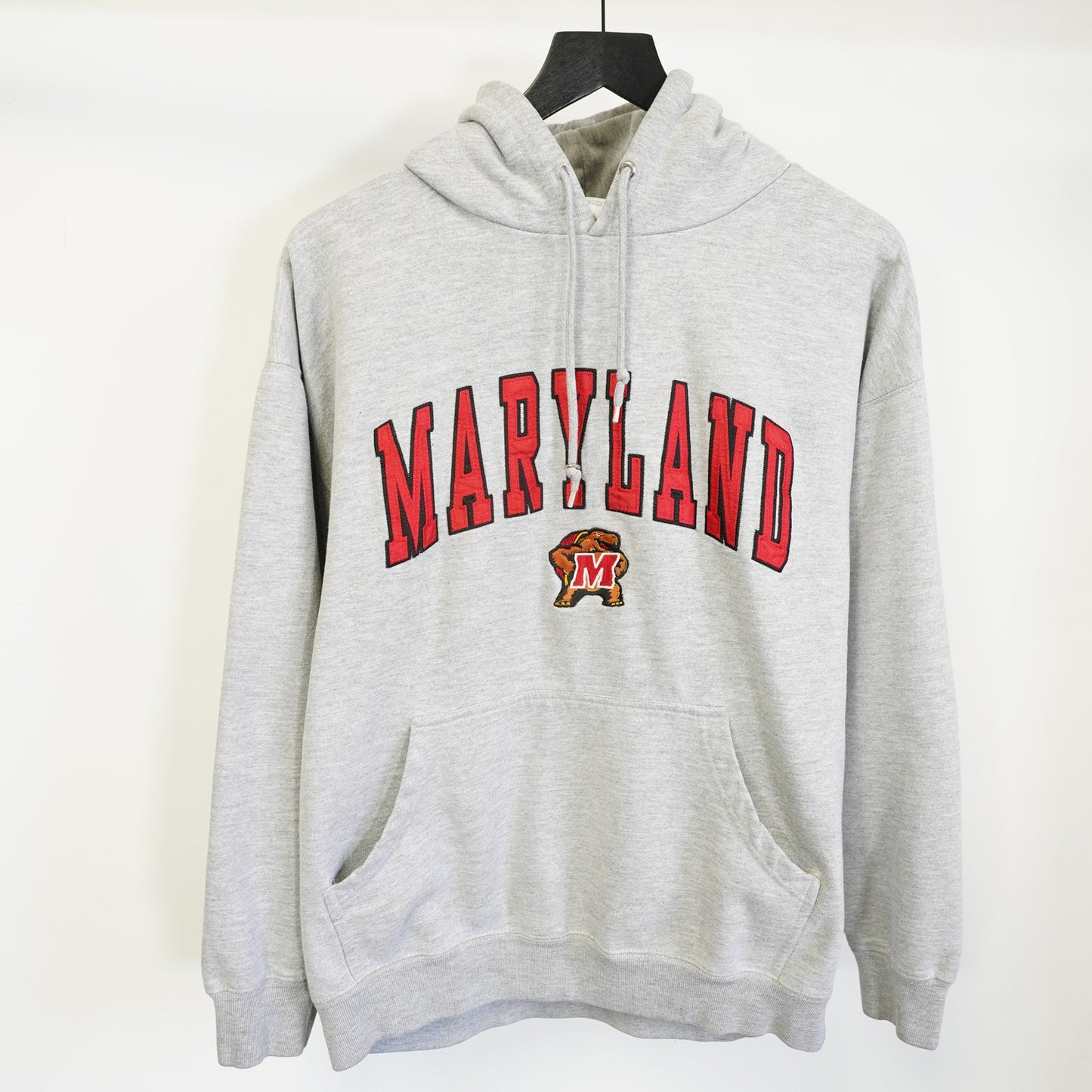 Vintage Maryland Terrapins Embroidered Hoodie Men's L Gray Sewn