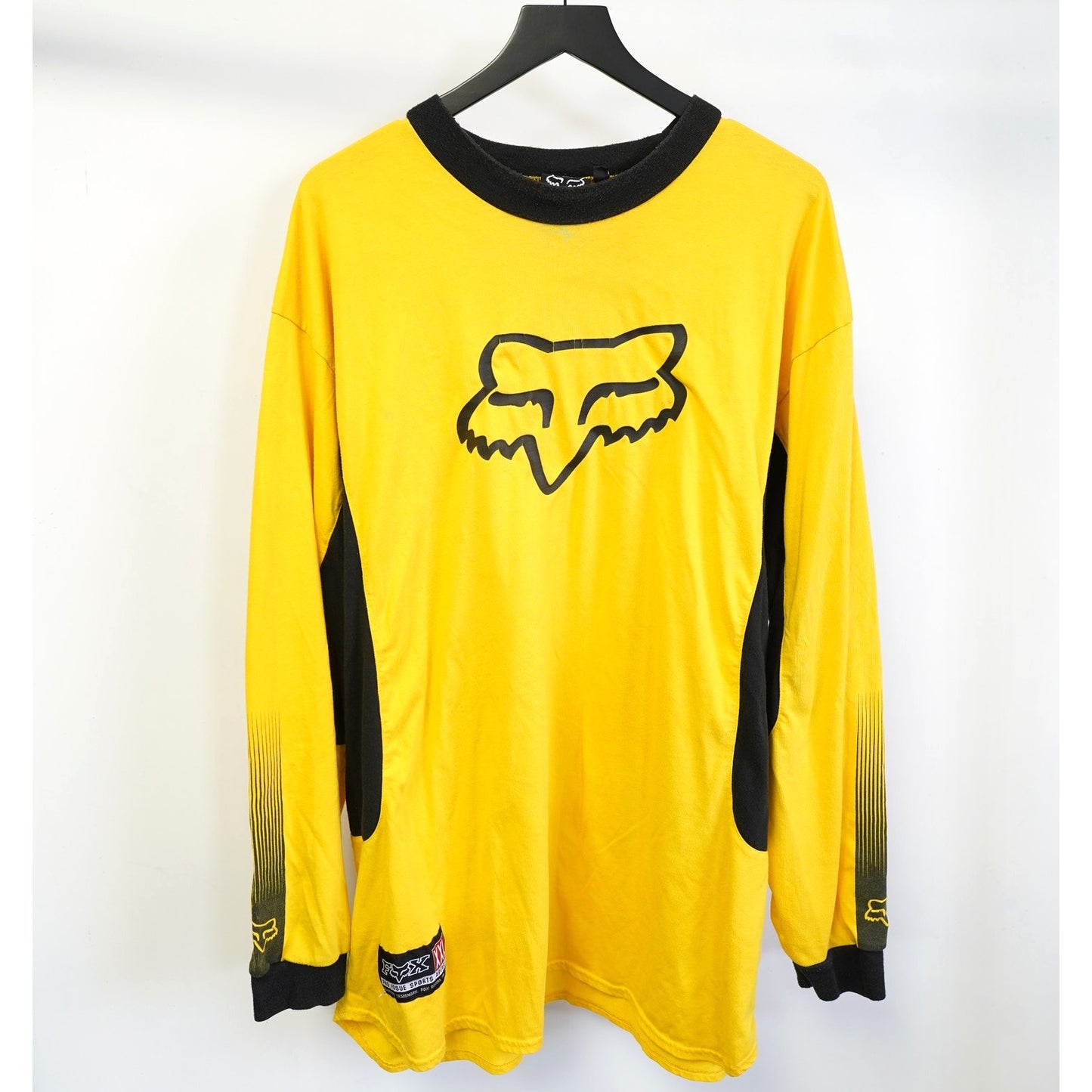 (XXL) Vintage Fox Motocross Racing Jersey Y2K Men's XXL Yellow Black BMX Motorcycle