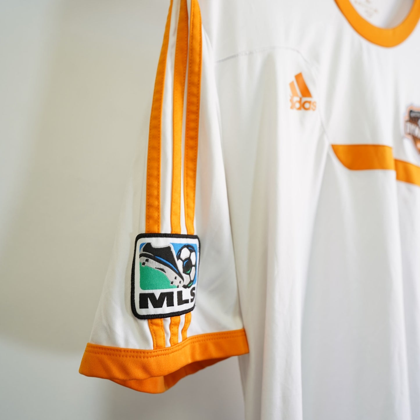 (XL) Adidas Houston Dynamo White MLS Soccer Jersey Men's XL White Orange Futbol