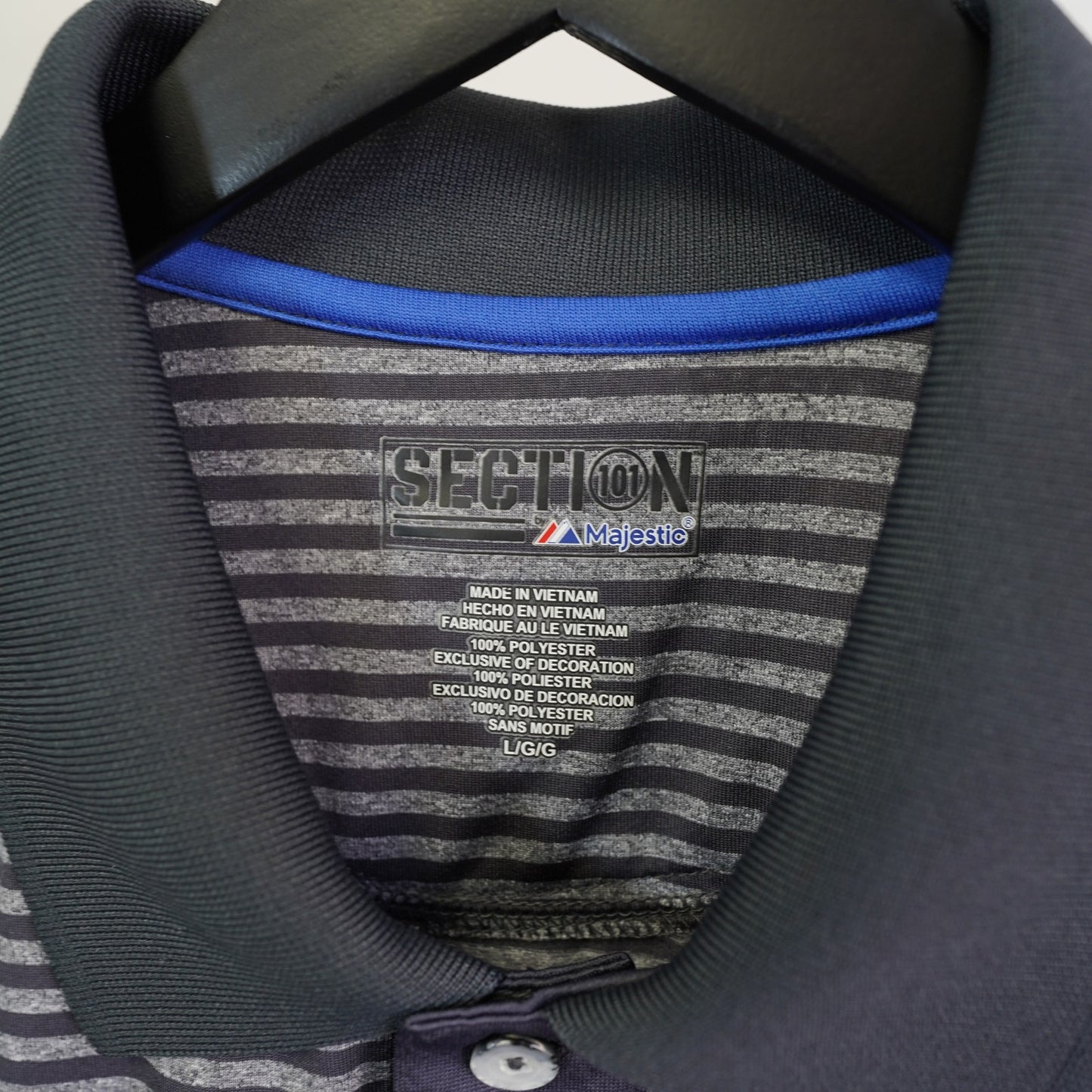 (L) Florida Gators Majestic Embroidered Striped Performance Polo Shirt Men's L Gray