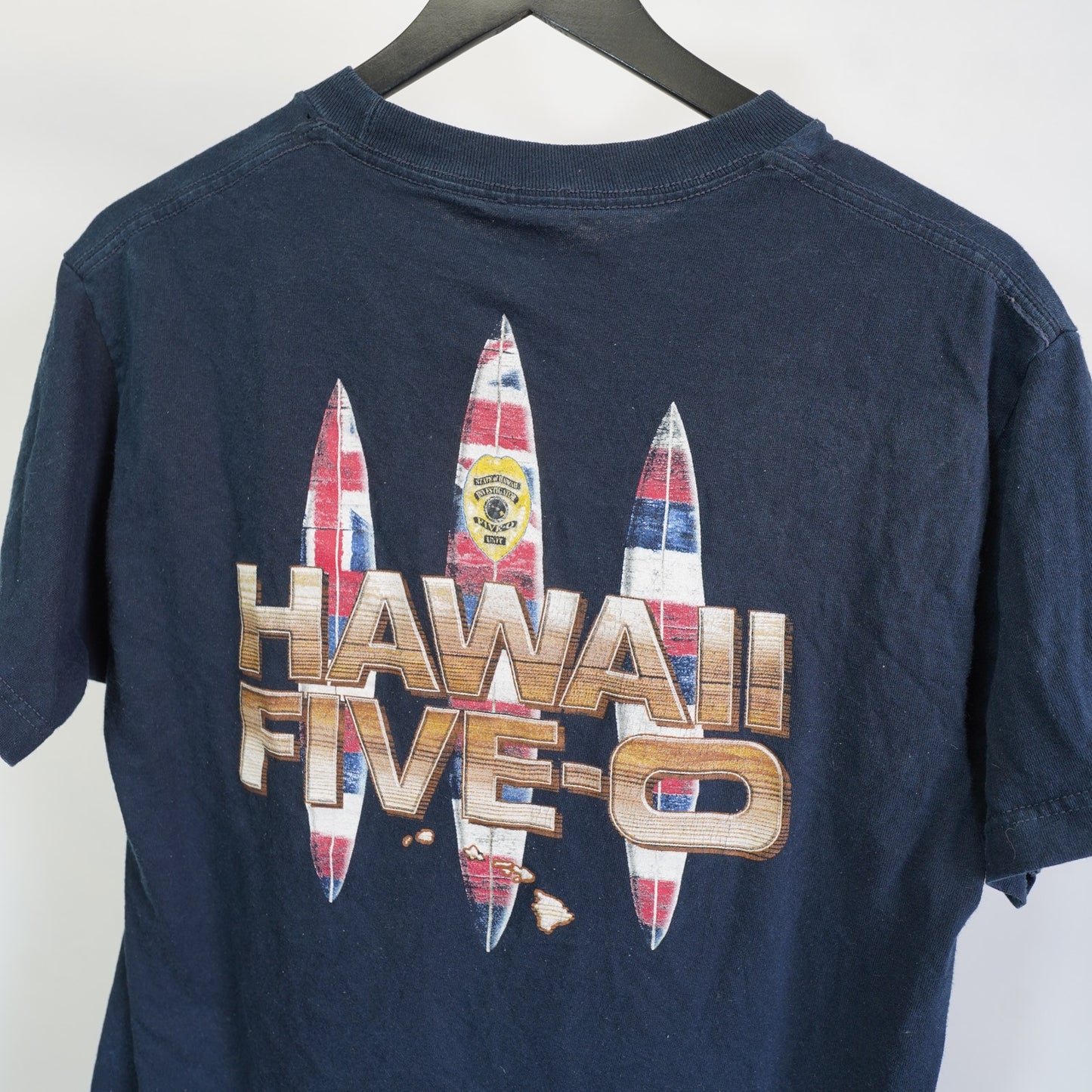 (M) Hawaii Five-O Y2K TV Show Promotional Surf T-Shirt Men's M Blue 2000s Retro