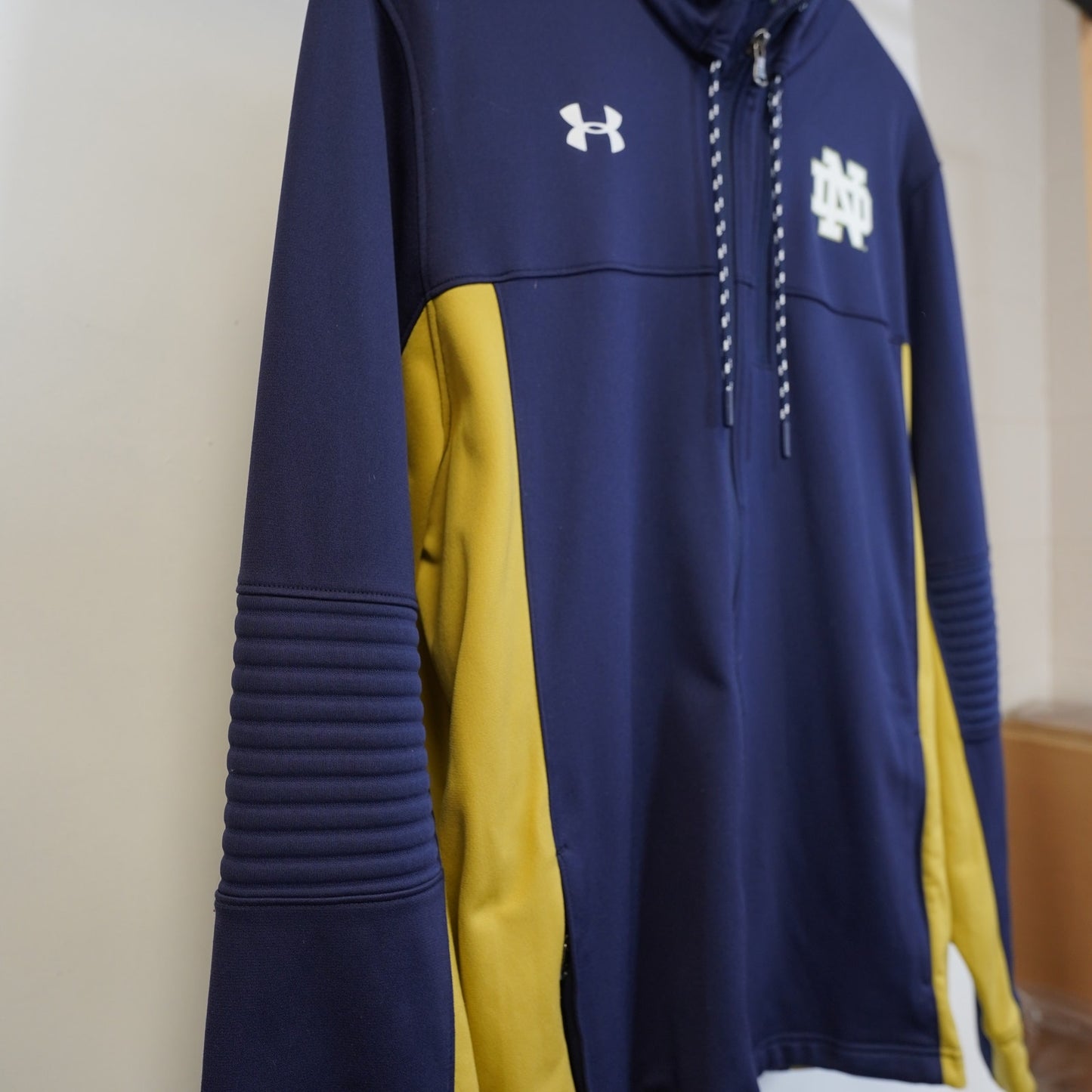(L) Under Armour Notre Dame Fighting Irish Sideline Full Zip Hoodie Men's L Blue