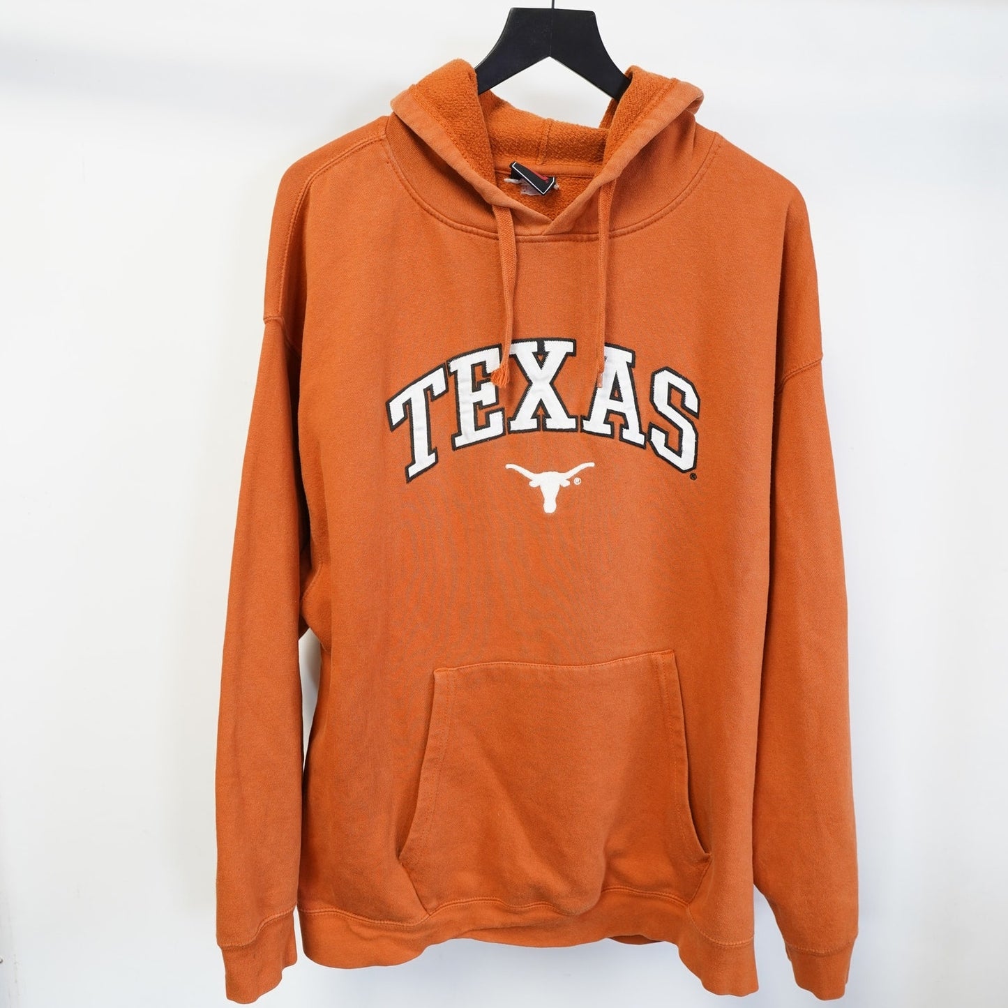 (XXL) University of Texas Longhorns Embroidered Hoodie Men's XXL Orange Retro Sewn