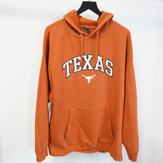 (XXL) University of Texas Longhorns Embroidered Hoodie Men's XXL Orange Retro Sewn