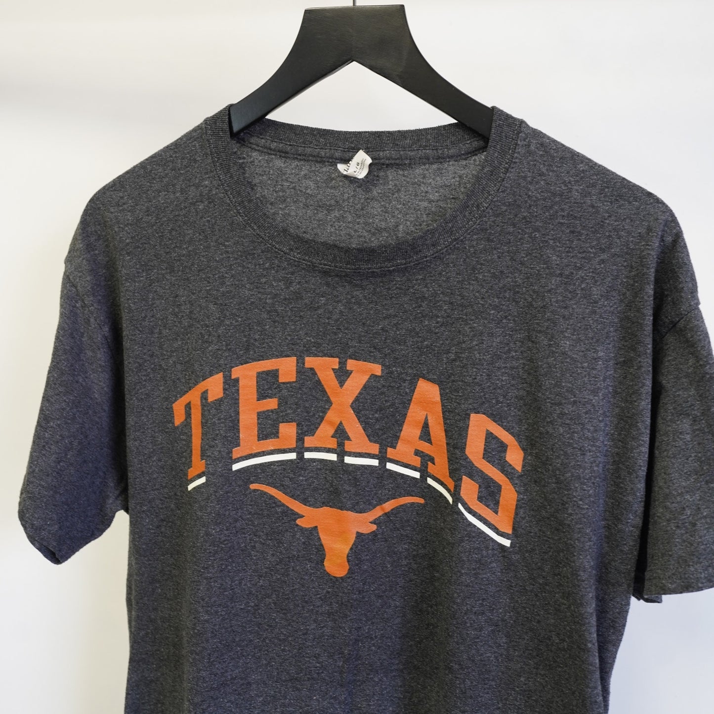 (L) University of Texas Longhorns T-Shirt Unisex Large Gray Burnt Orange Bevo UT