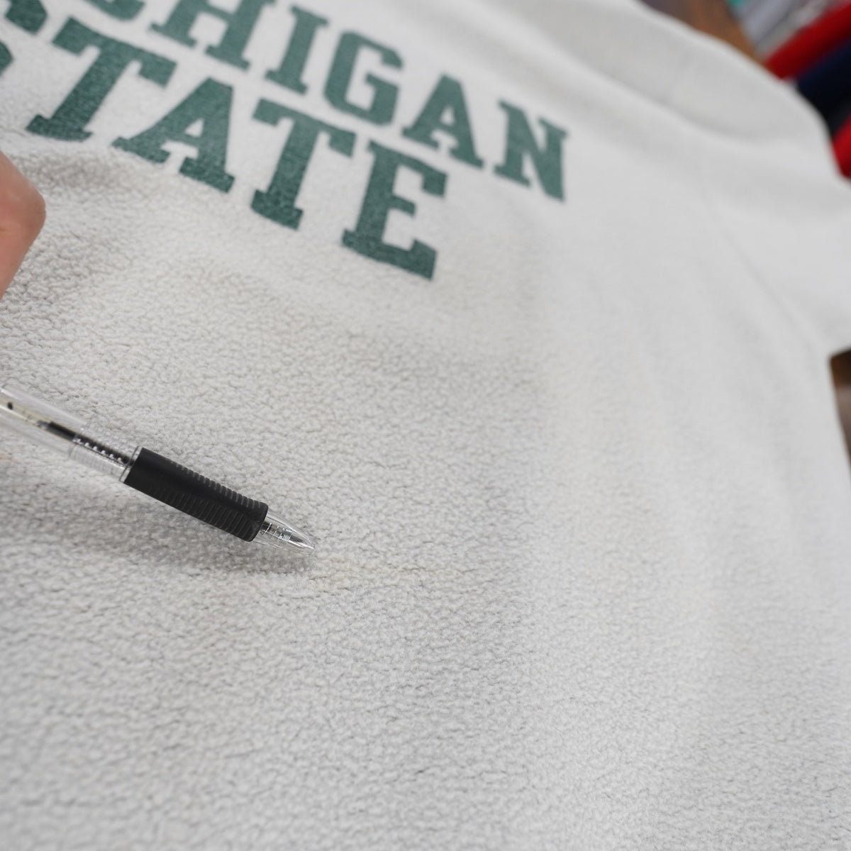 (L) Michigan State Spartans Fleece College Sweatshirt Men's L Gray Retro 90s