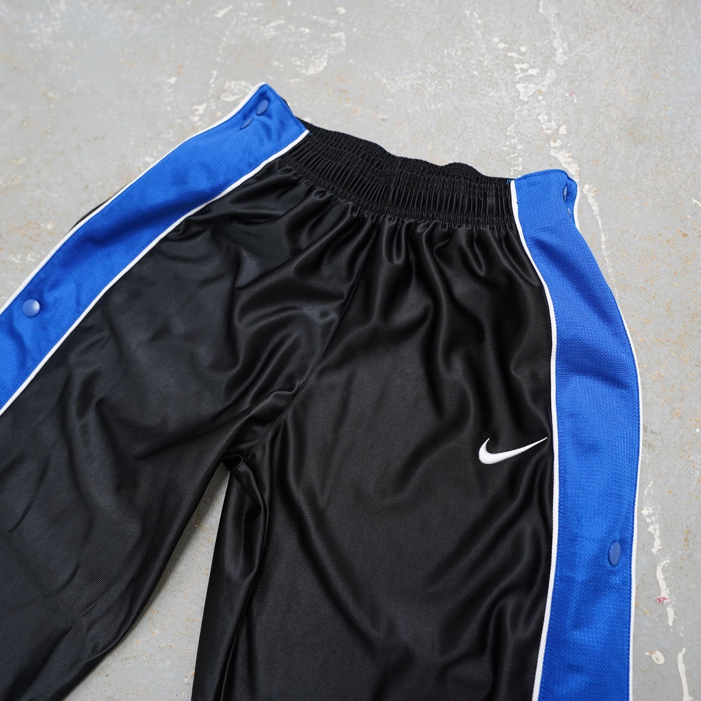 (Youth L) Nike Side Snap Track Pants Vintage Y2K Women's S Youth L Black Blue Retro 2000s