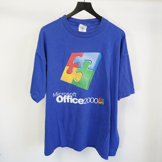(XL) Vintage Microsoft Office 2000 Tech Promotional T-Shirt Men's XL Computer Y2K