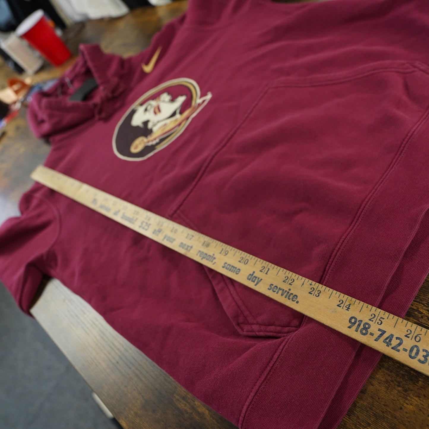 (M) Florida State Seminoles Nike FSU Swoosh Hoodie Men's M Red Retro