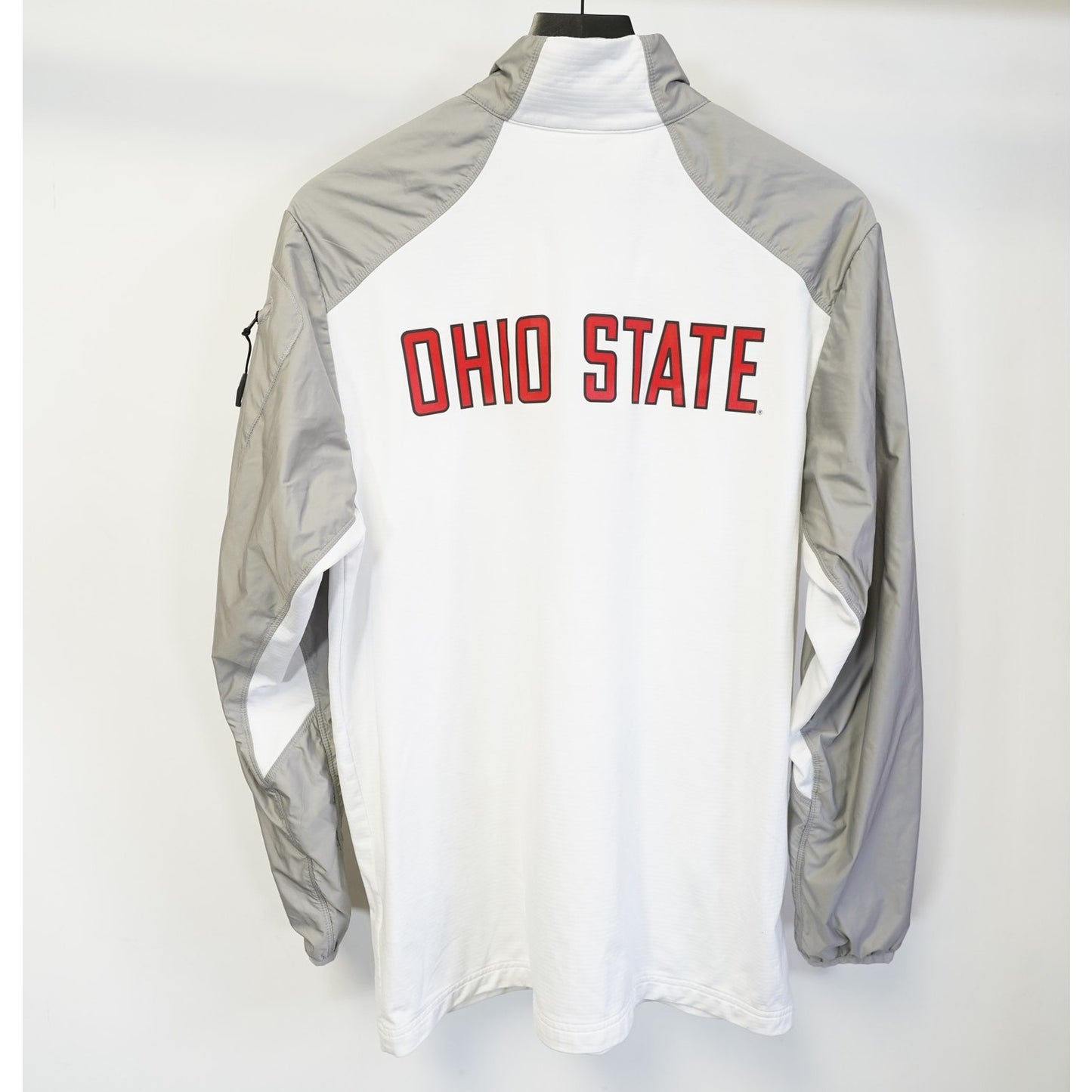 (M) Nike Ohio State Buckeyes 1/4 Zip Pullover Windbreaker Jacket Mens M White DriFit