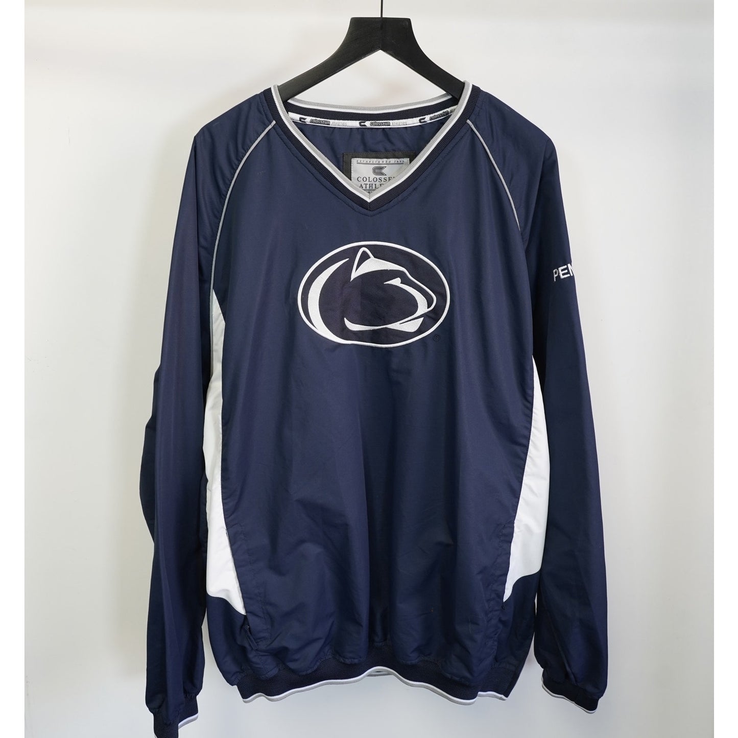 (3XL) Vintage Penn State Nittany Lion Embroidered Pullover Windbreaker Men's 3XL Blue