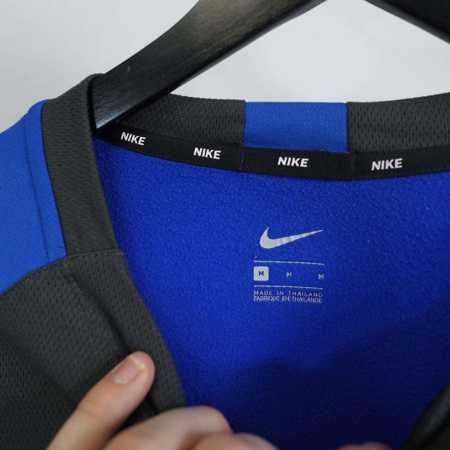 (M) Nike Performance Long Sleeve Pullover Sweatshirt Men's Medium Blue Fleece Lined