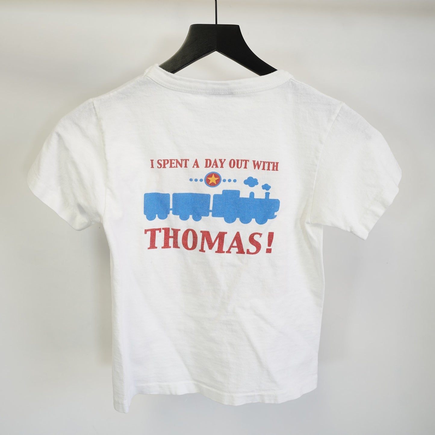 (Youth M) Vintage Thomas the Train Engine Kids T-Shirt Youth Size 7 White 90s Y2K