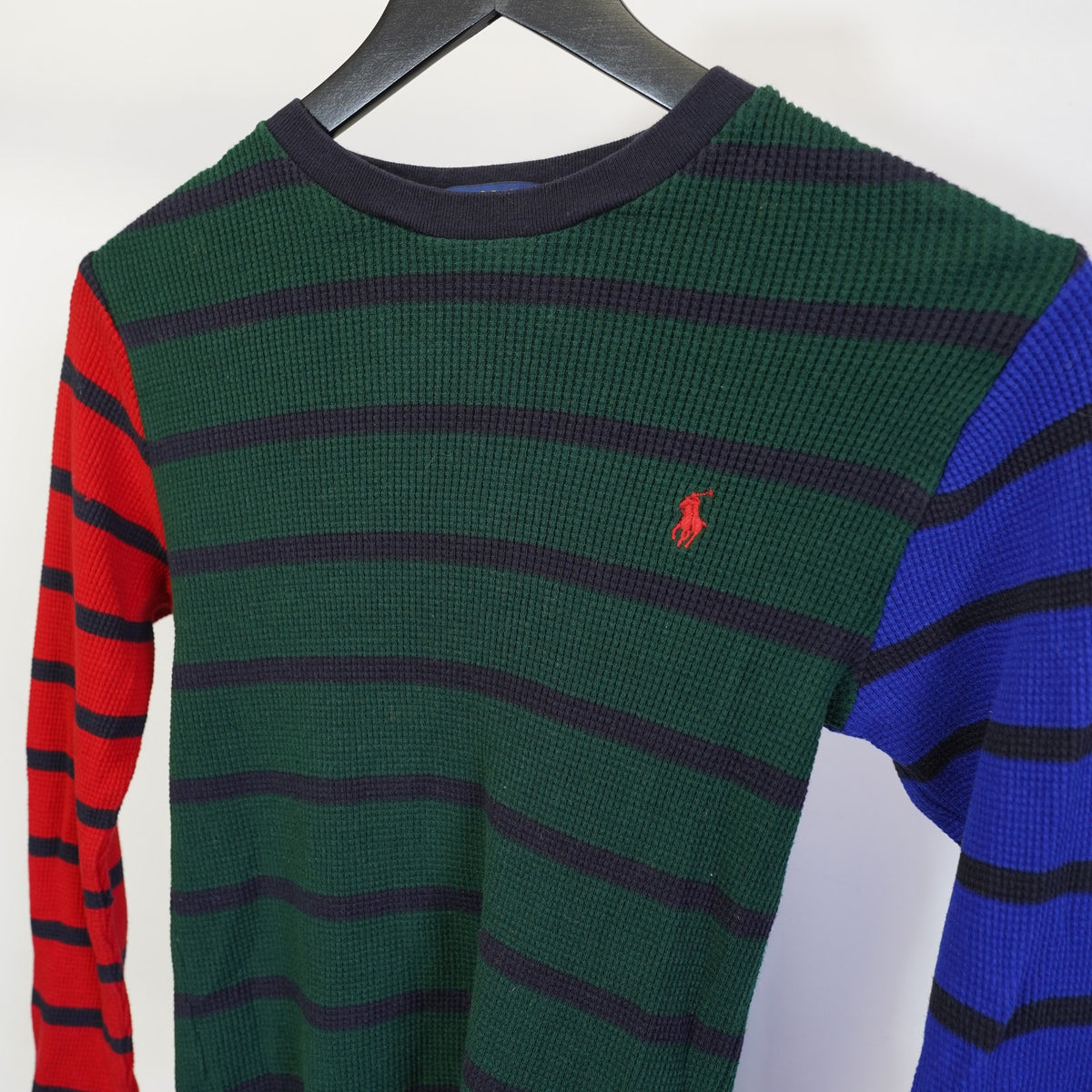 (Boys M) Polo Ralph Lauren Striped Color Block Long Sleeve T-Shirt Boys M 10-12 Green