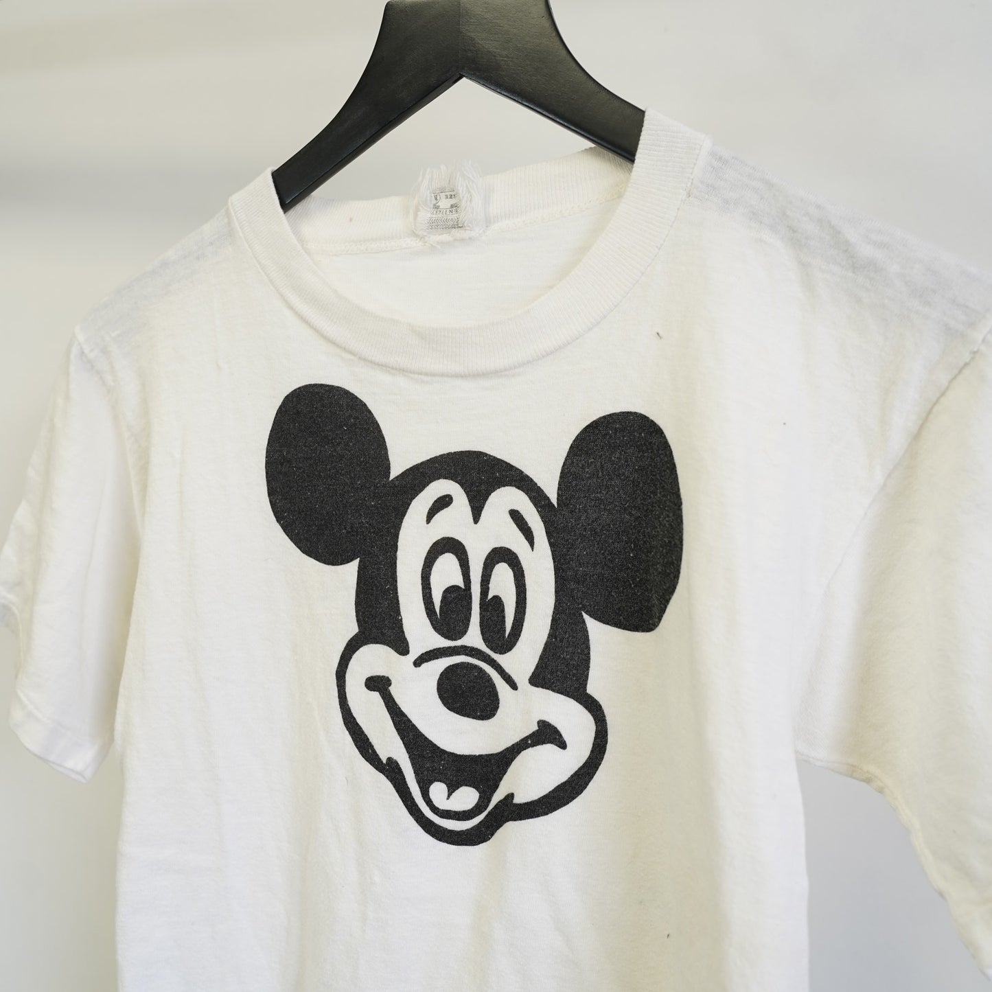 (Kids M) Vintage Mickey Mouse 80s T-Shirt Boys M White Single Stitch Disney Retro