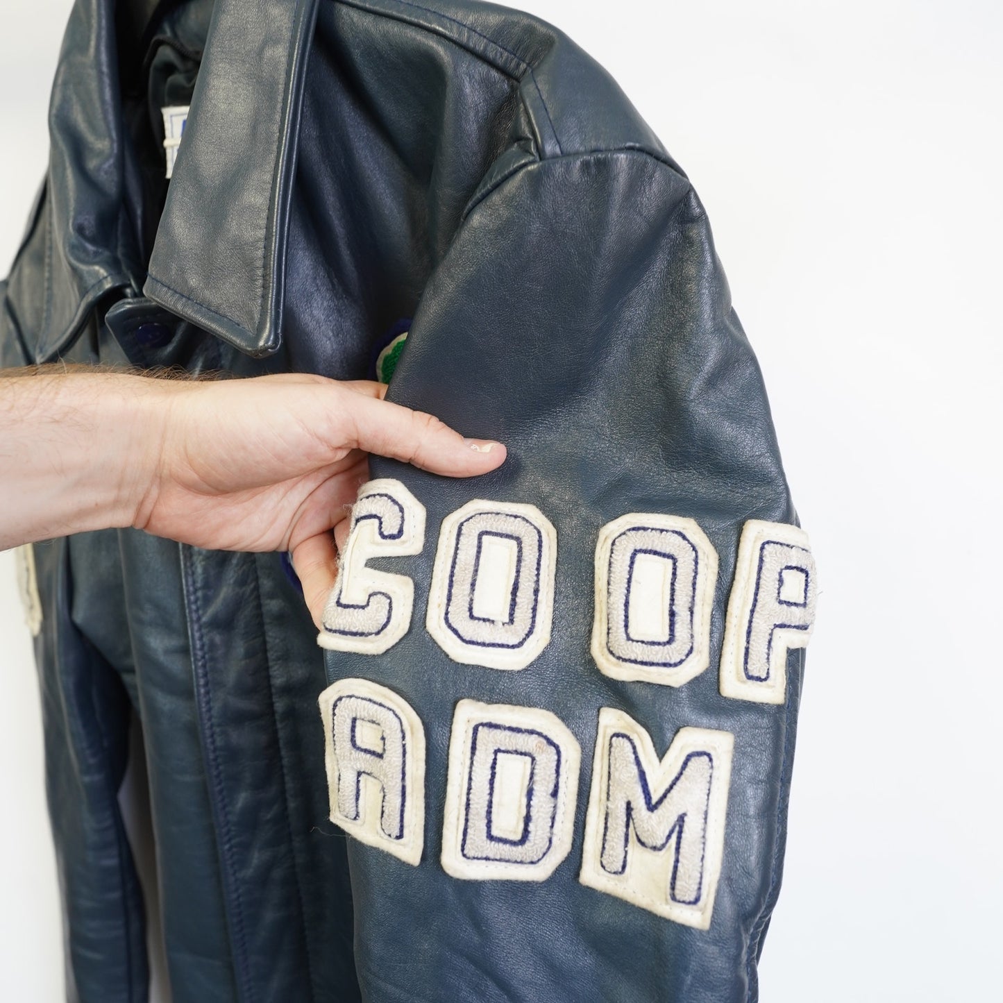 (M) Vintage University of Toronto Blue Leather Varsity Jacket Men's M 40T Astro