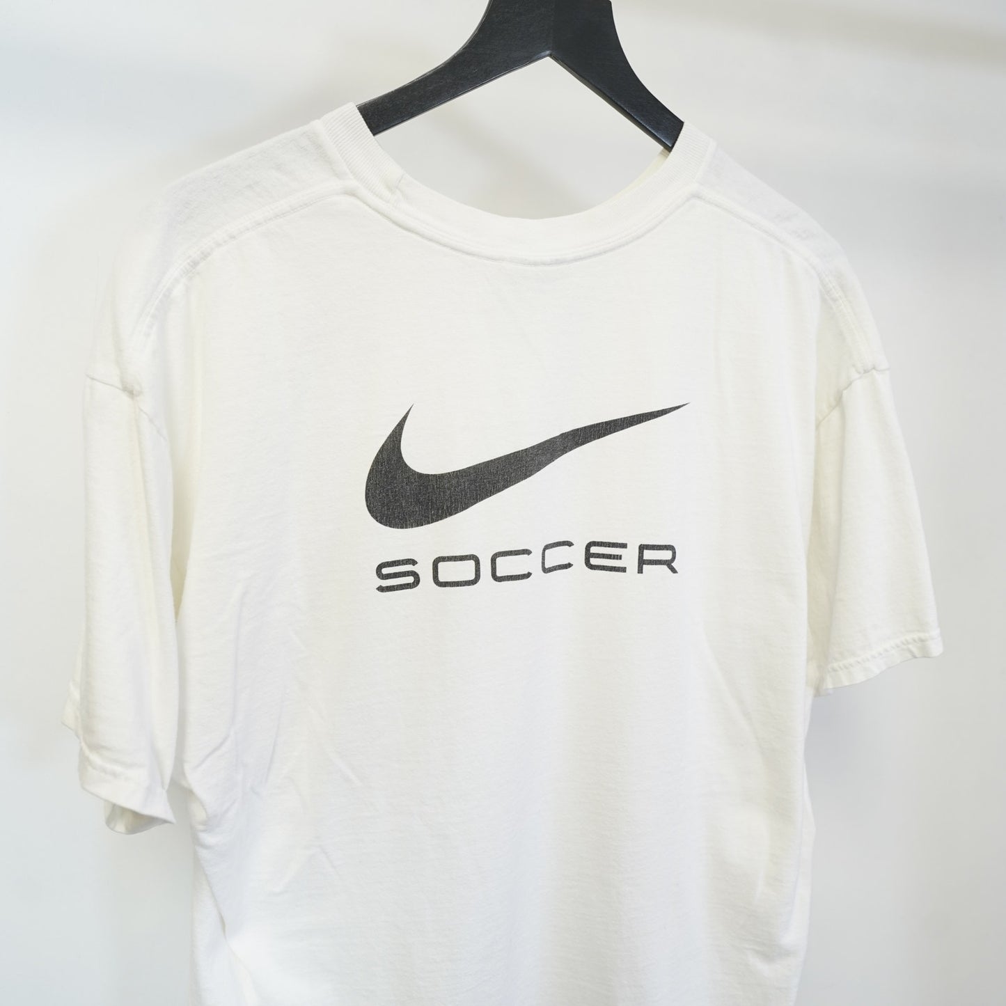 (XL) Vintage Team Nike Soccer 2000s Big Swoosh Check T-Shirt Men's XL White Futbol