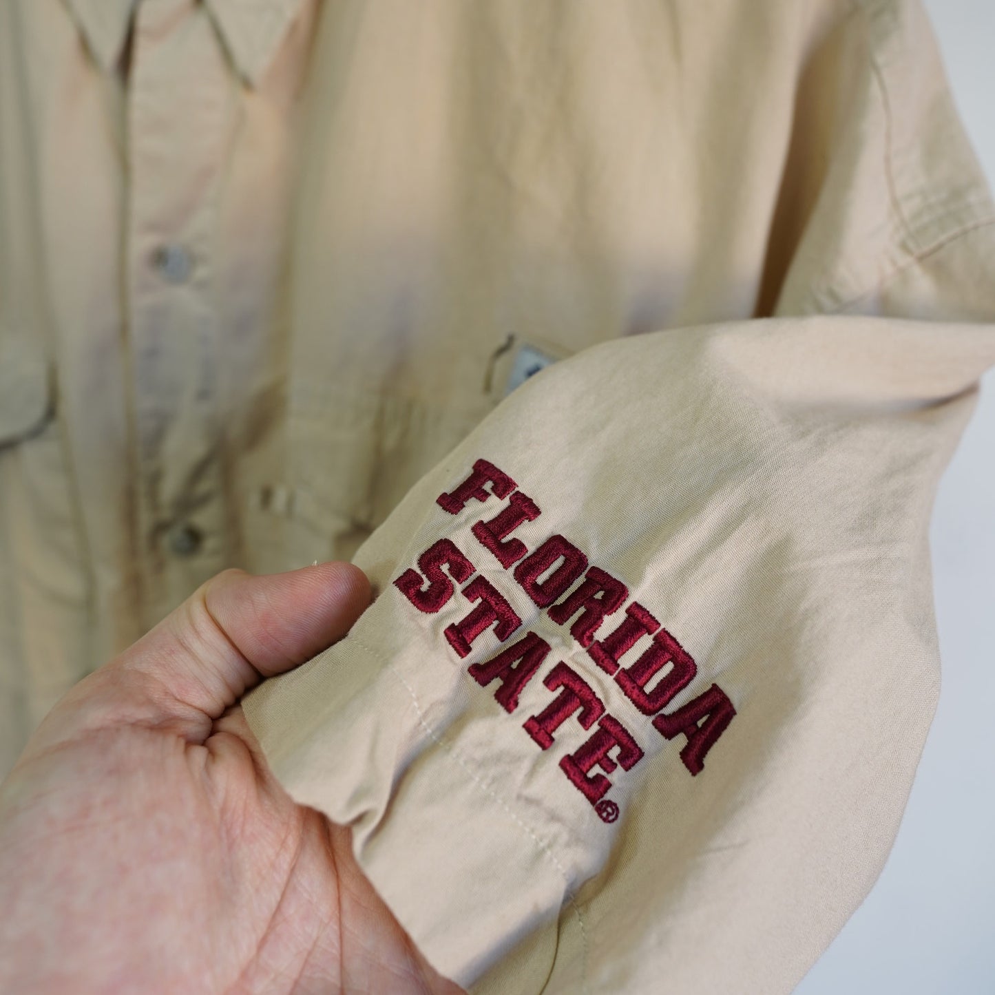 (XXL) Vintage Florida State Seminoles Columbia PFG Fishing Shirt Men's XXL Tan FSU