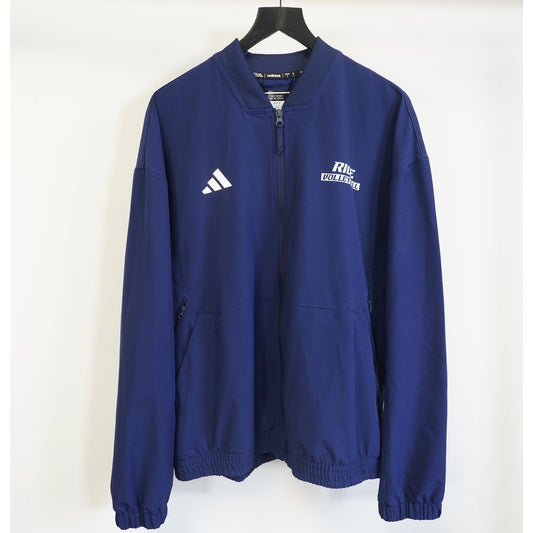 (L) Adidas Rice University Owls Volleyball Windbreaker Bomber Jacket Men's L Blue
