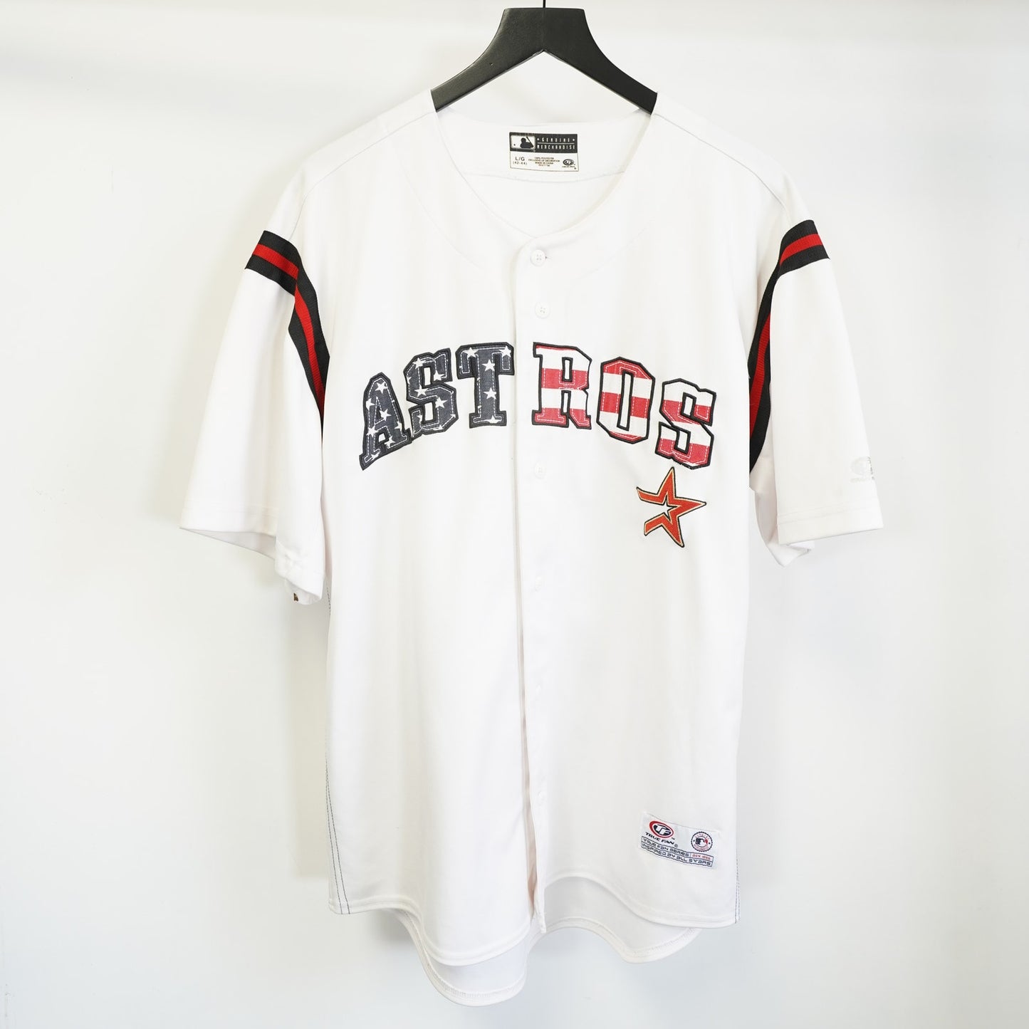 (L) Vintage Houston Astros American Flag Embroidered Baseball Jersey Mens L 4th July