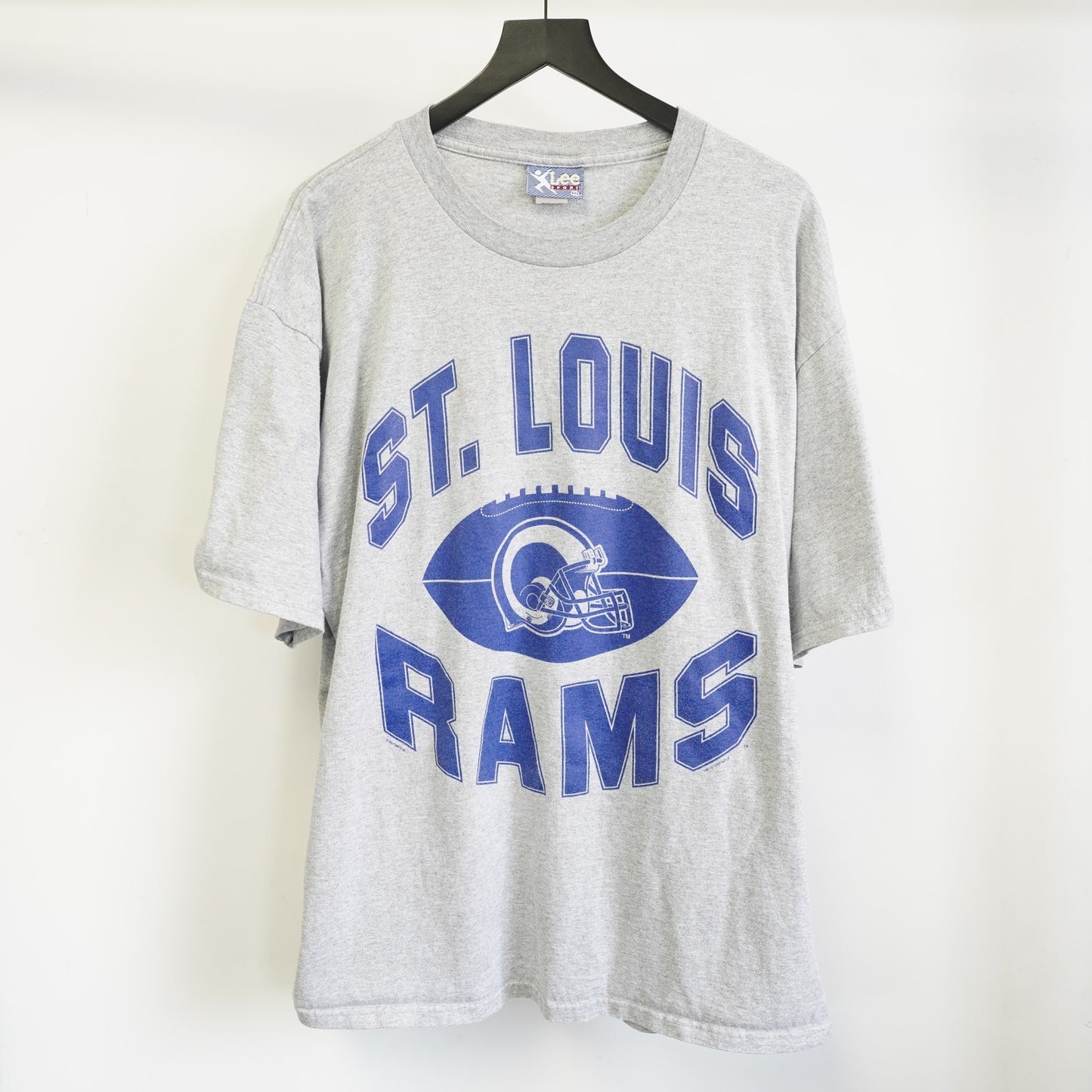 (XXL) Vintage St. Louis LA Rams Lee Sport Football T-Shirt Men's XXL Gray Blue Retro