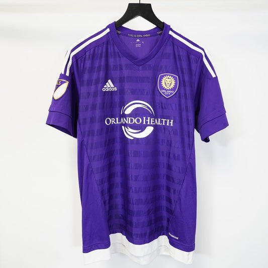 (L) Adidas Orlando City SC 2015-2016 Home Soccer Jersey Men's L Purple Futbol MLS