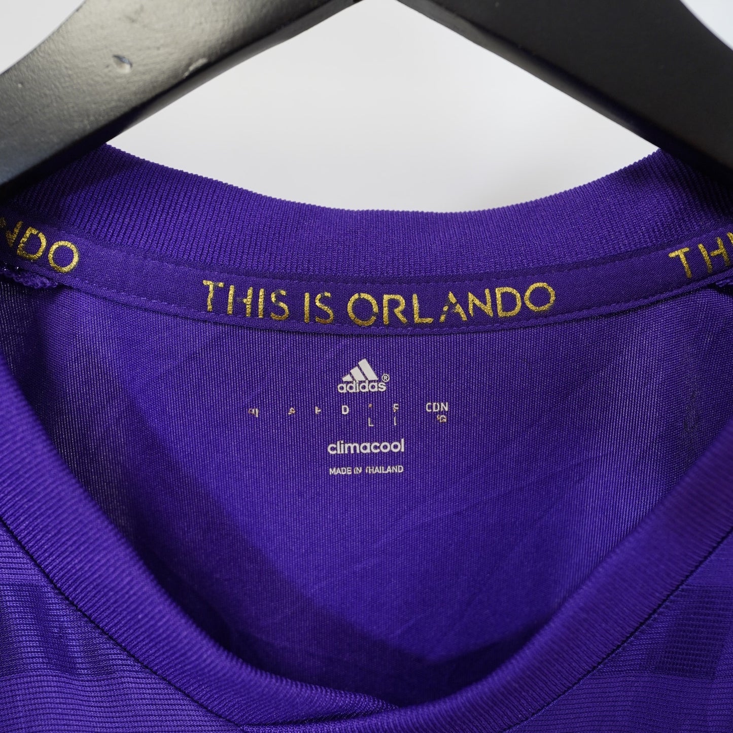 (L) Adidas Orlando City SC 2015-2016 Home Soccer Jersey Men's L Purple Futbol MLS