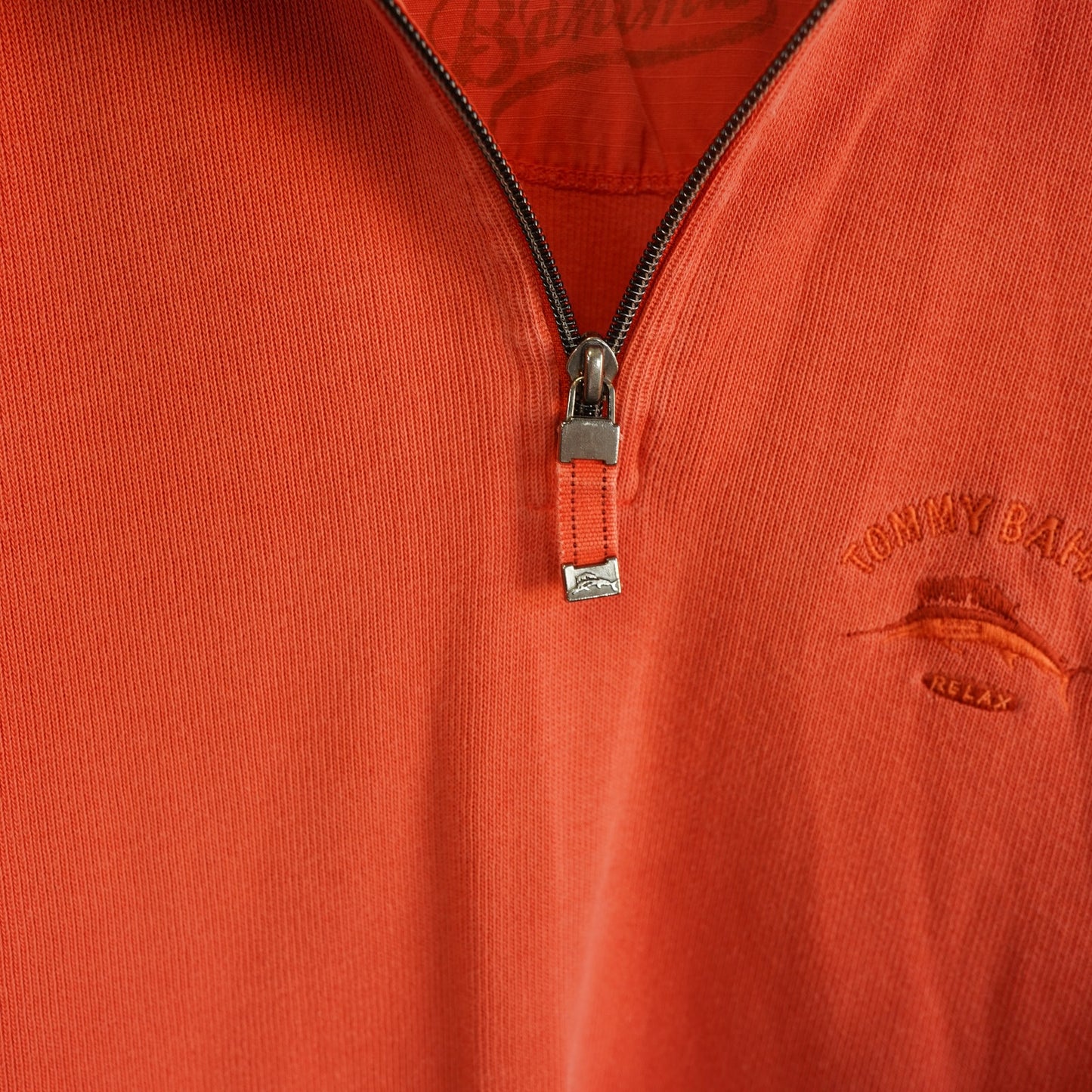 (S) Tommy Bahama Relax 1/4 Zip Pullover Sweater Men's S Salmon Red Sewn