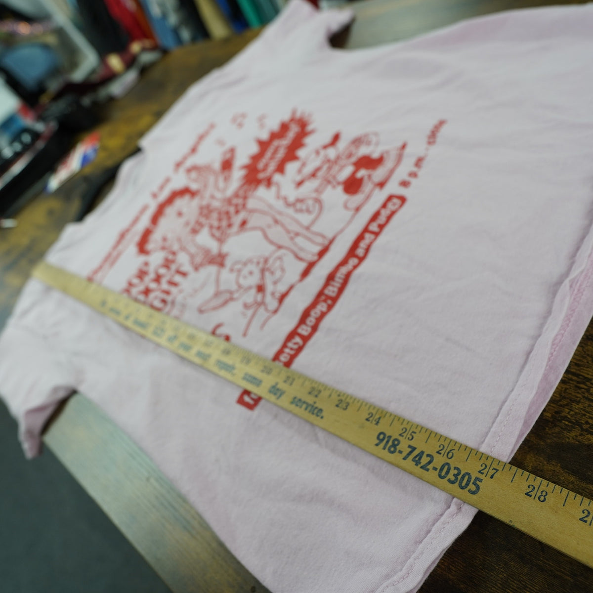 (Women's L) Betty Boop Los Angeles Retro Cartoon T-Shirt Women's L Pink Red