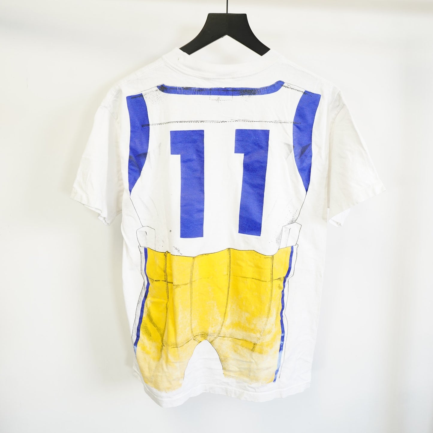 (M) Vintage LA Rams Logo 7 90s All Over Print T-Shirt Jersey Men's M White NFL