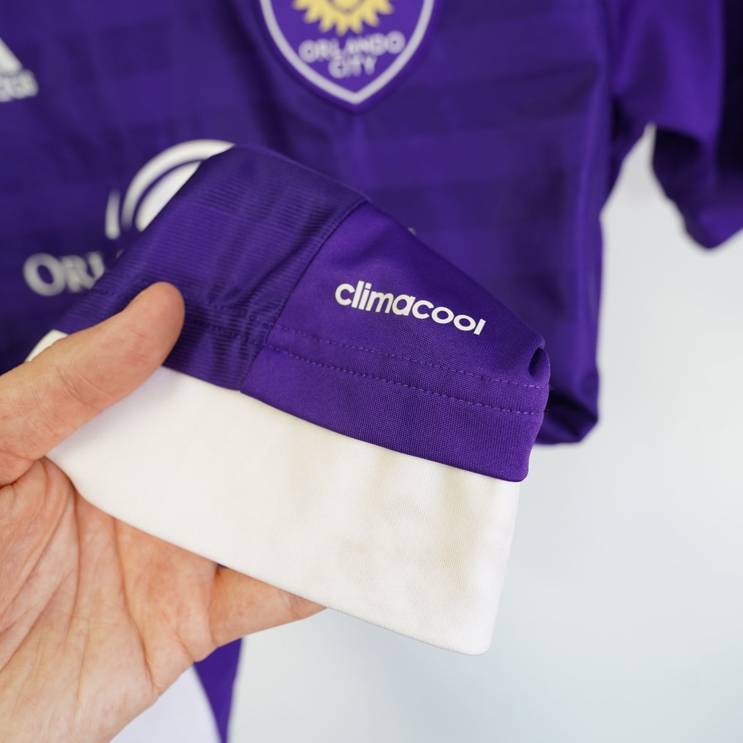 (Youth L) Adidas Orlando City SC Home Soccer Jersey Youth L Kids Purple Futbol MLS 2015-16