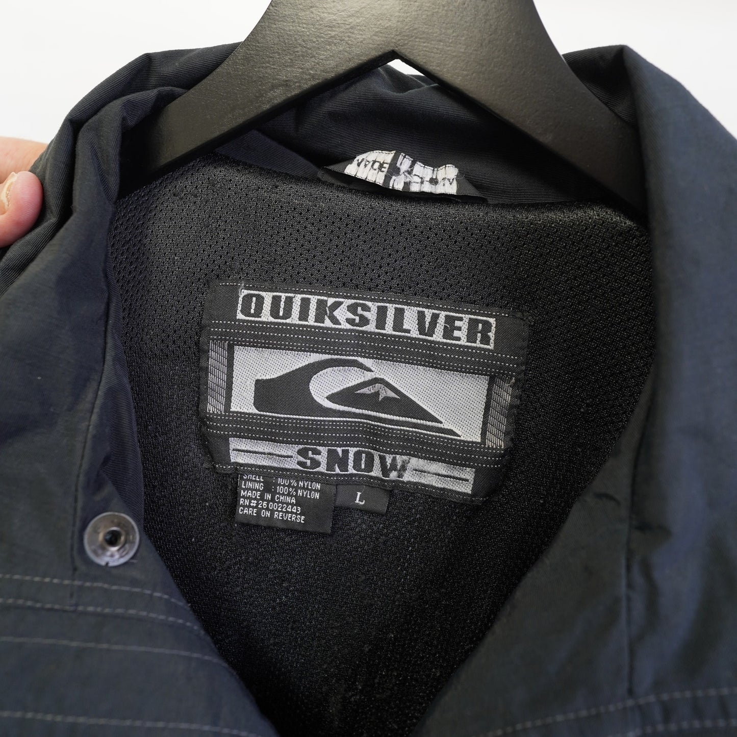 (L) Vintage Quicksilver Snow Ski Jacket Men's L 90s Blue Black Surf Skate 2000s