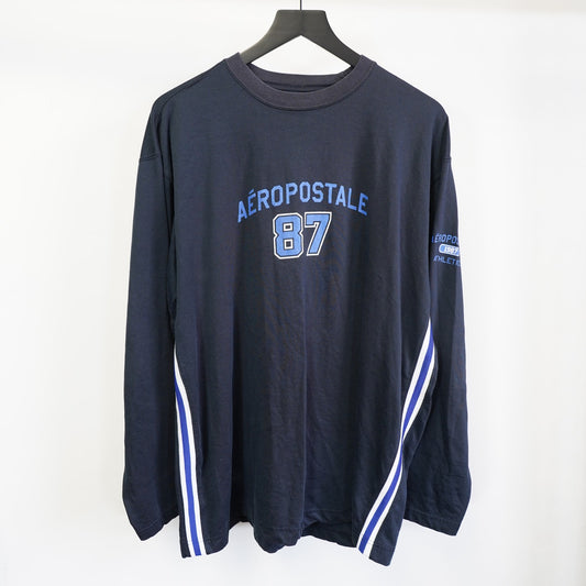 (L) Vintage Aeropostale Y2K Long Sleeve T-Shirt Jersey Men's L Blue Utility 2000s
