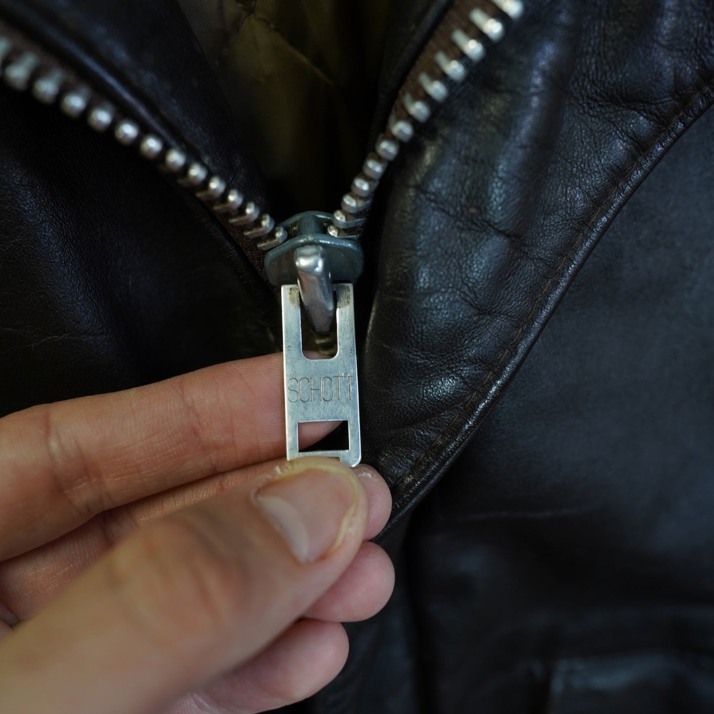 (M) Sz. 38 True Vintage Schott Leather A2 Flight Bomber Jacket Men's Size 38 M NYC Brown