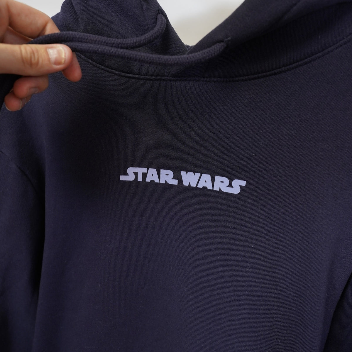 (M) Star Wars The Mandalorian & Grogu Hoodie Men's M Navy Blue Retro Pullover