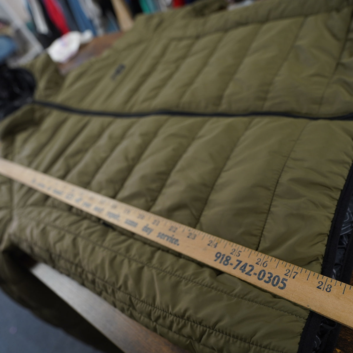 (L) New Balance Hooded Puffer Tech Jacket New w/Tags Olive Green Full Zip
