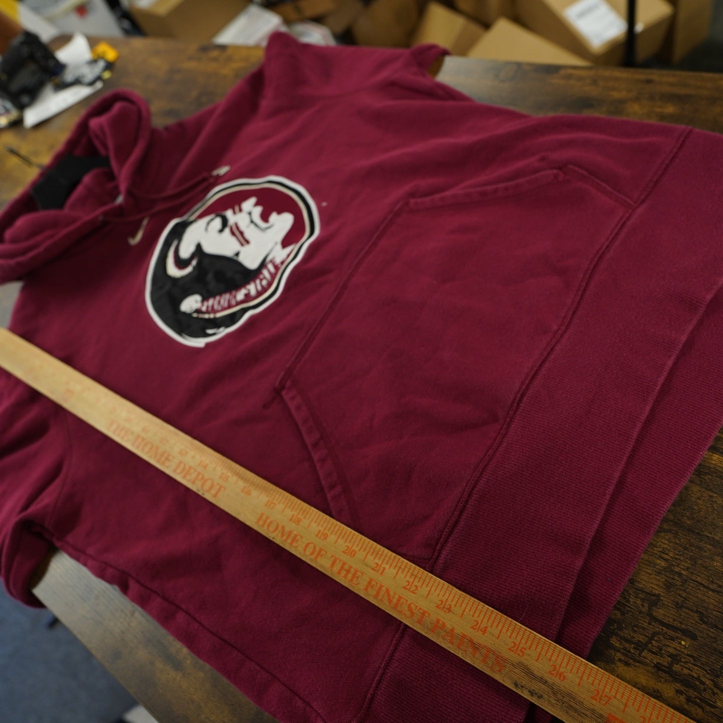 (XL) Florida State Seminoles Nike FSU Center Swoosh Stitched Red Hoodie Men's XL