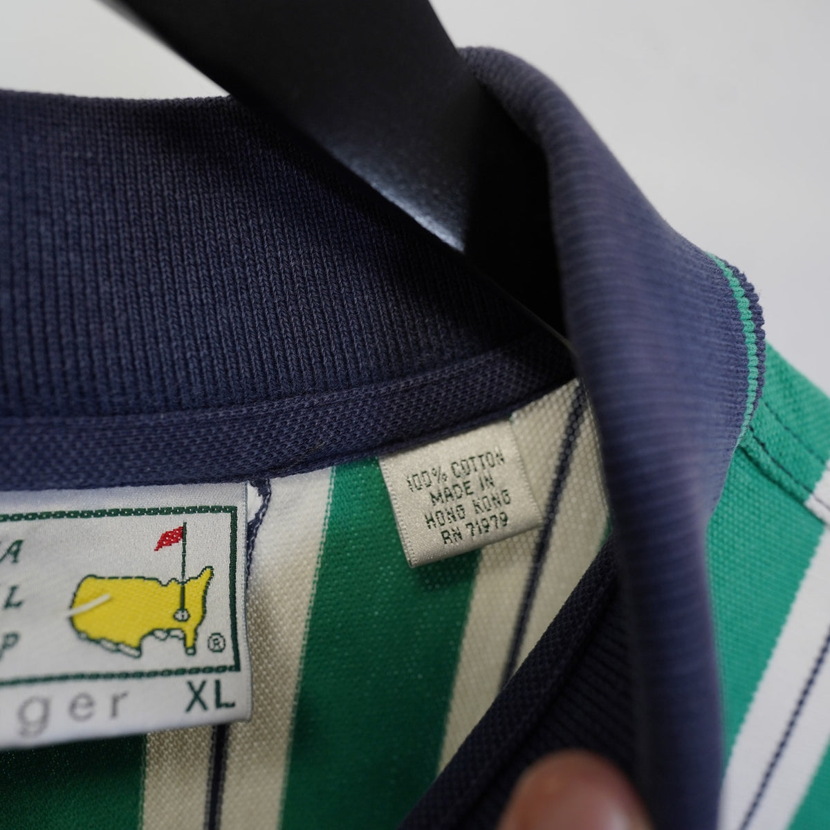 (XL) The Masters 90s Vertically Striped Golf Polo Shirt Slazenger Men's XL Green