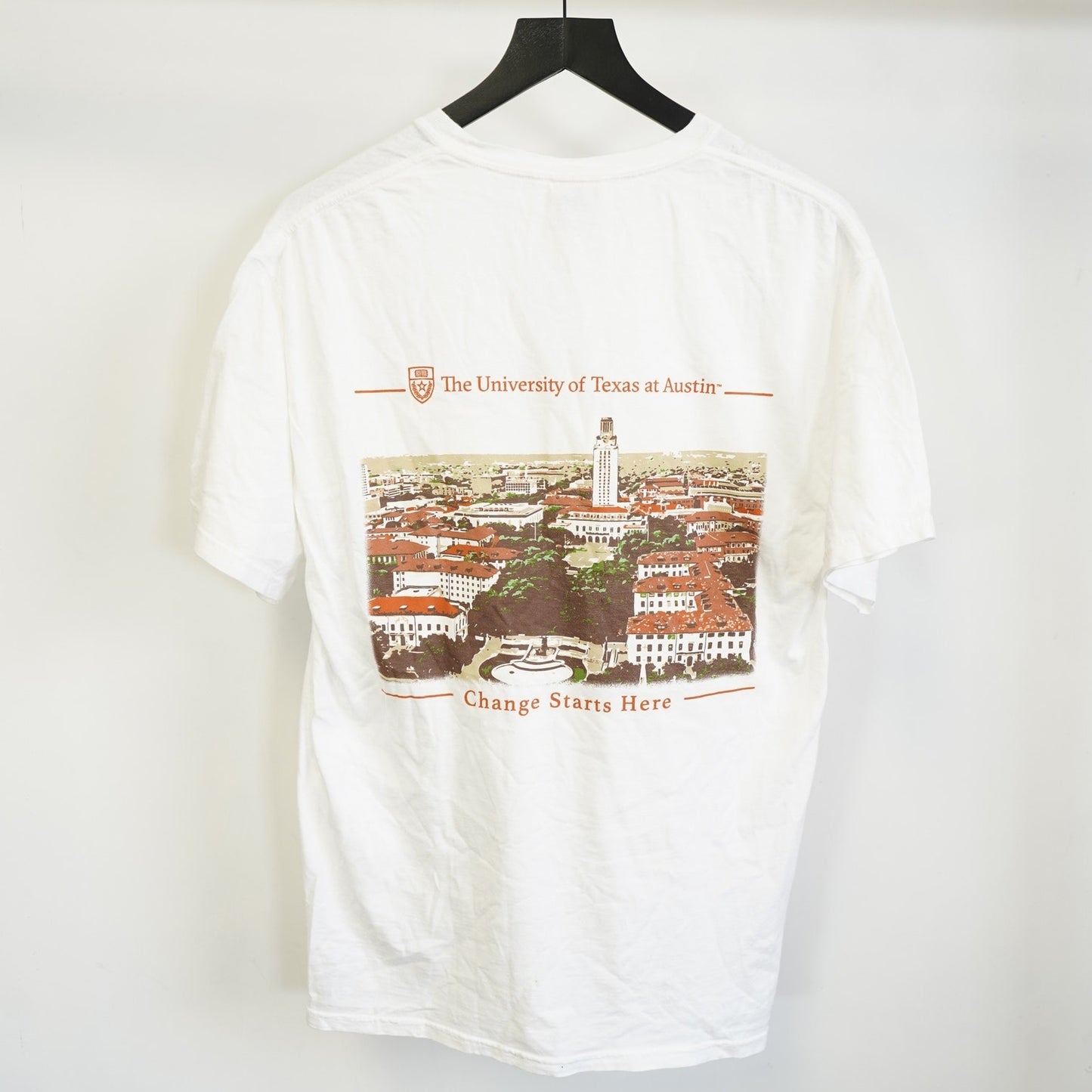 (M) University of Texas Longhorns T-Shirt Men's M White UT Austin Tower College