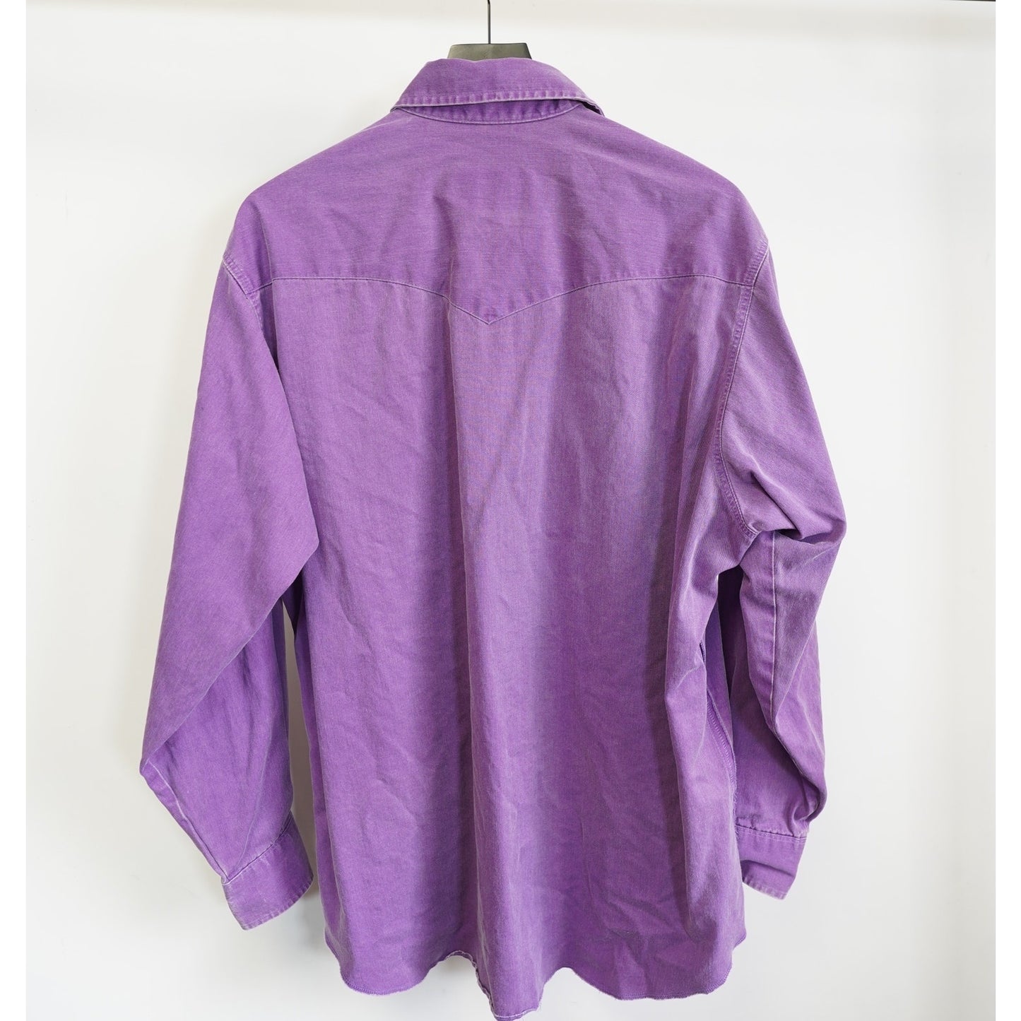 (XL) Vintage Wrangler Brush Popper Western Button Up Men's XL Purple Cowboy 90s