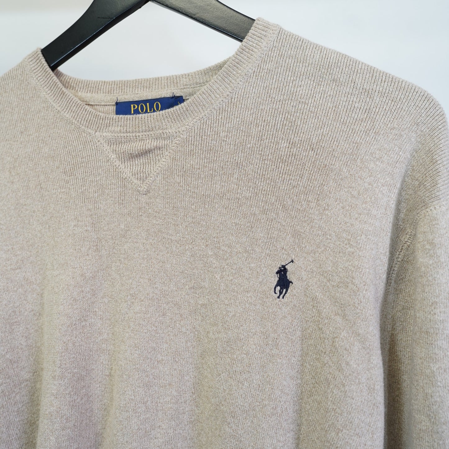 (M) Polo Ralph Lauren Cream Pullover Knit Sweater Men's M Beige Sweatshirt Tan