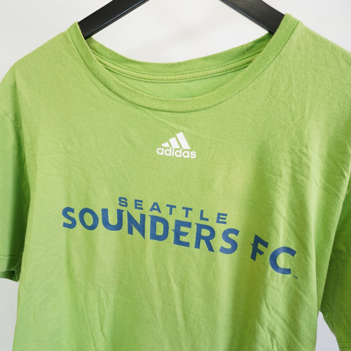 (L) Adidas Seattle Sounders MLS Soccer T-Shirt Men's L Lime Green Futbol