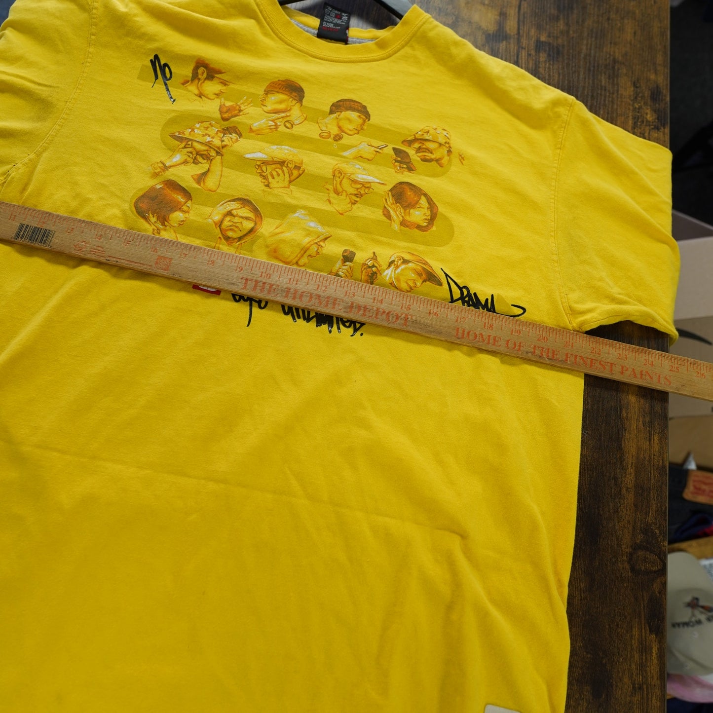 (L) Vintage Y2K Ecko Unlimited No Drama 2000s Yellow Hip Hop T-Shirt